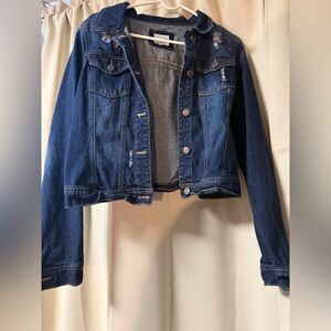 Wax Jean Dark Blue Distressed Denim Jacket